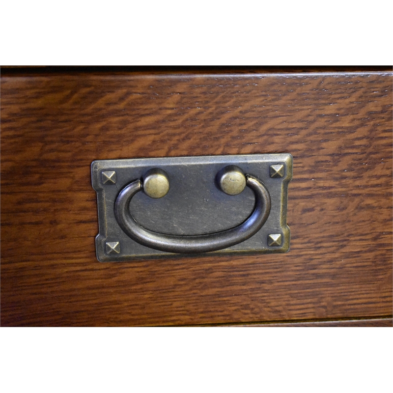 Mission Style Solid Quarter Sawn Oak Keyhole Nightstand - Walnut