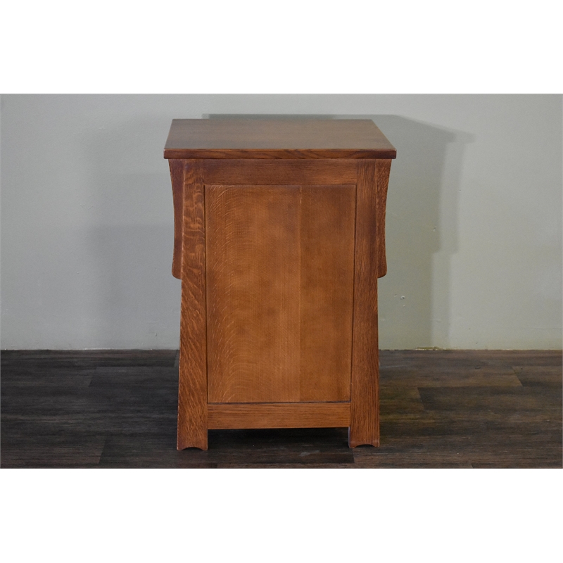 Mission Style Solid Quarter Sawn Oak Keyhole Nightstand - Walnut