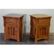 Mission Style Solid Quarter Sawn Oak Keyhole Nightstand - Walnut