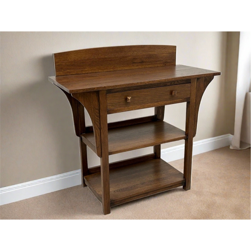 Mission 2 Drawer And Open Shelves Sideboard / Console Table - Michael's Cherry