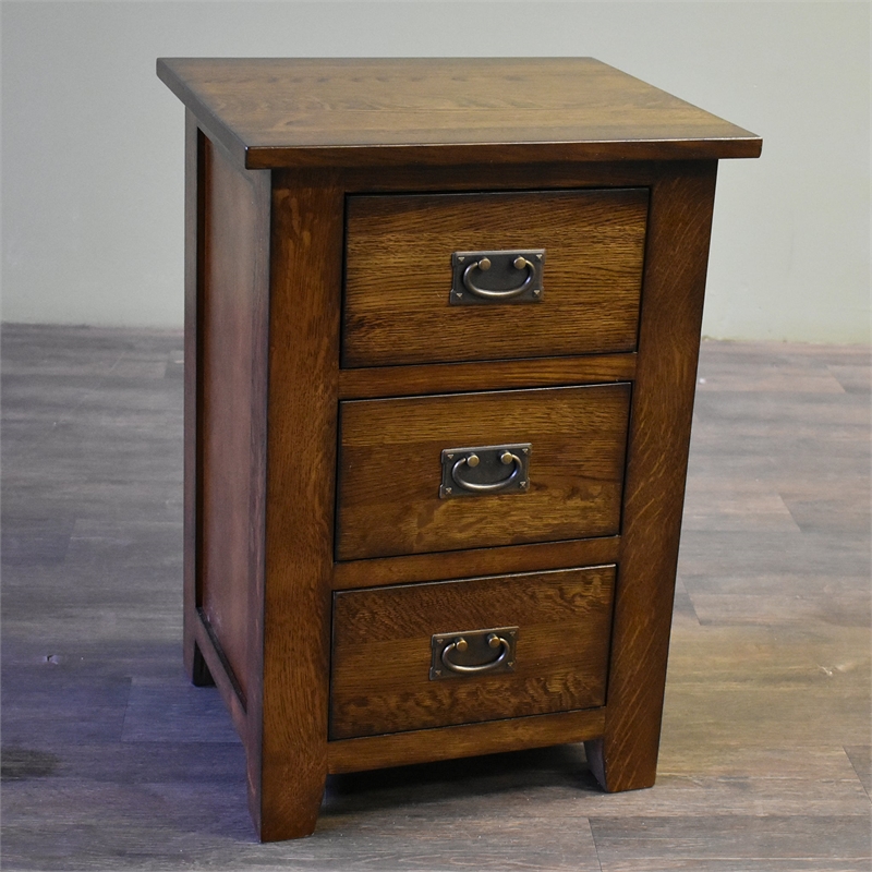 Mission Quarter Sawn Oak 3 Drawer Nightstand - Walnut