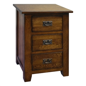 Mission Quarter Sawn Oak 3 Drawer Nightstand - Walnut