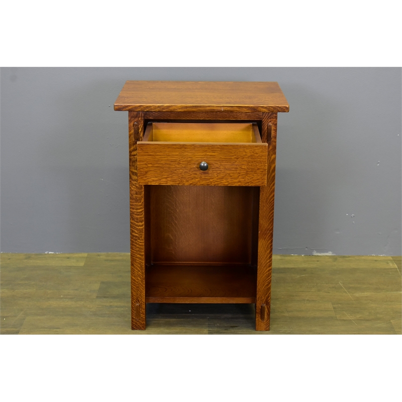 Mission Solid Quarter Sawn Oak 1 Drawer End Table - Model A27 - Walnut