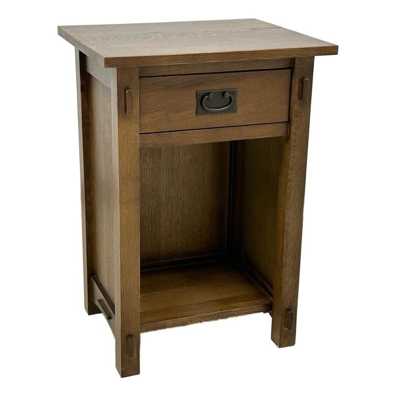 Mission Solid Quarter Sawn Oak 1 Drawer End Table - Model A27 - Walnut