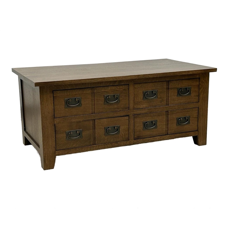Mission 8 Drawer Coffee Table - Walnut