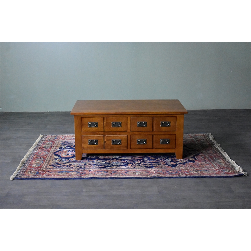Mission 8 Drawer Coffee Table - Walnut
