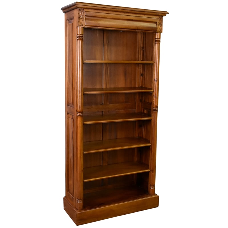 Crafters and Weavers Legacy Open Bookcase - Light Brown Walnut