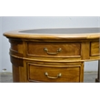Crafters and Weavers Legacy Mahogany Wood Leather Top Kidney Desk Light Walnut