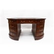 Crafters and Weavers Legacy Mahogany Wood Leather Top Kidney Desk - Brown Walnut