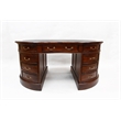 Crafters and Weavers Legacy Mahogany Wood Leather Top Kidney Desk - Brown Walnut