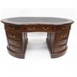 Crafters and Weavers Legacy Mahogany Wood Leather Top Kidney Desk - Brown Walnut