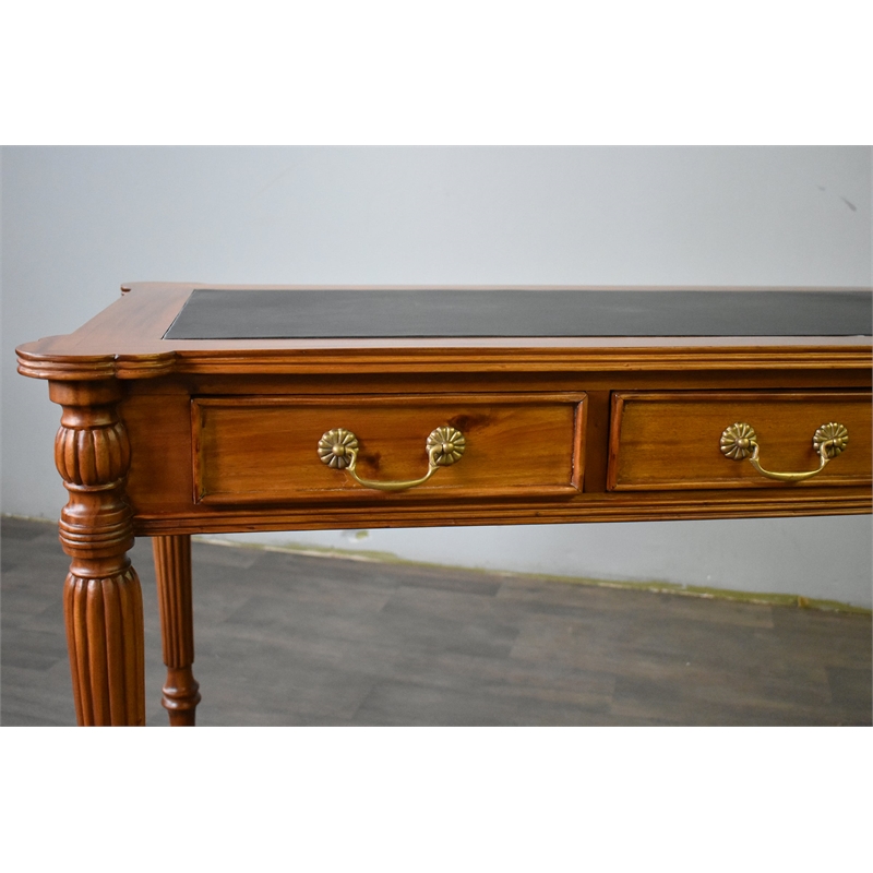 Crafters and Weavers Legacy Leather Top Desk - Light Brown Walnut