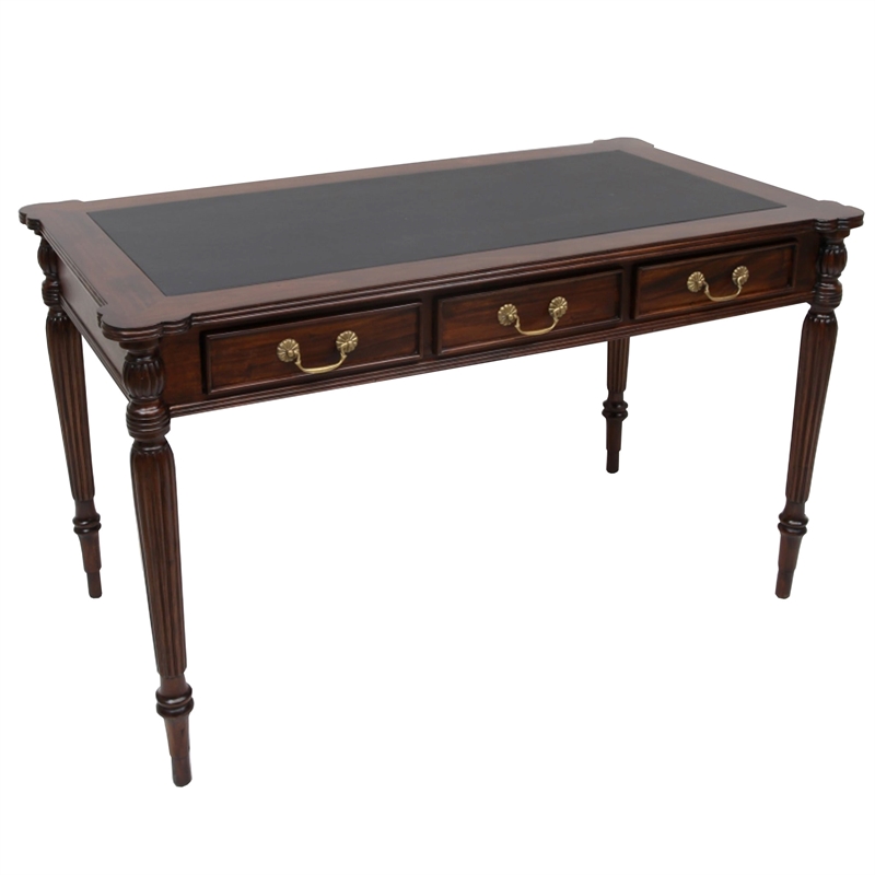 Crafters and Weavers Legacy Leather Top Desk - Brown Walnut