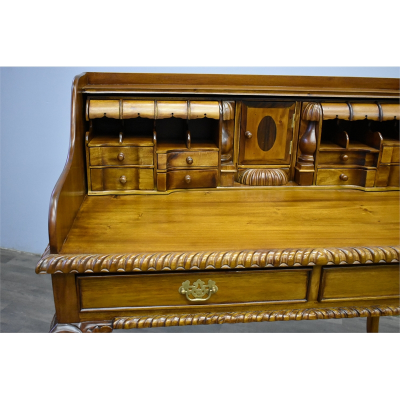 Crafters and Weavers Legacy Escritoire Secretary Desk - Light Brown Walnut