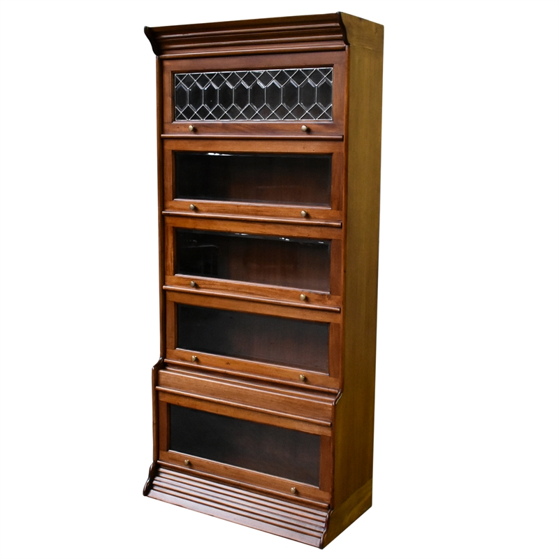 Crafters and Weavers Legacy 5 Stack Barrister Bookcase - Light Brown Walnut