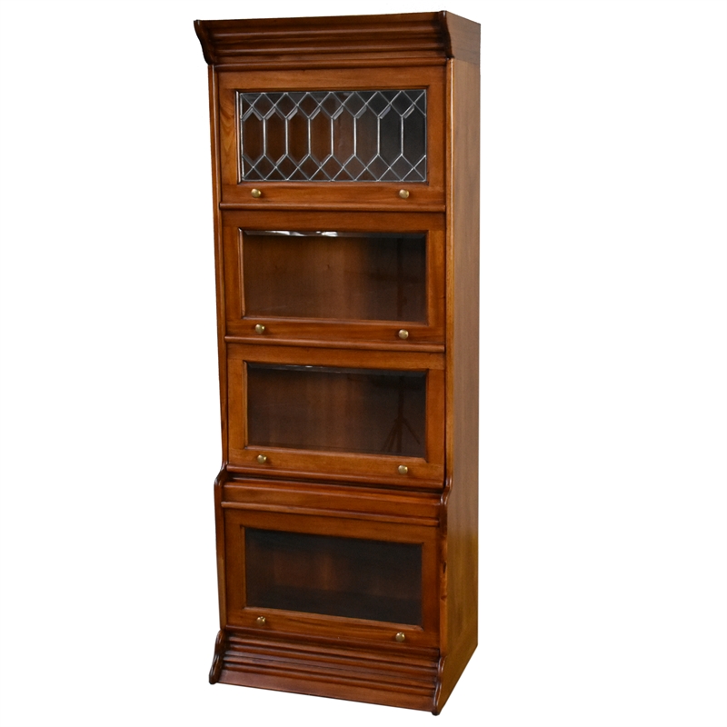 Crafters and Weavers Legacy 4 Stack Barrister Bookcase - Light Brown Walnut