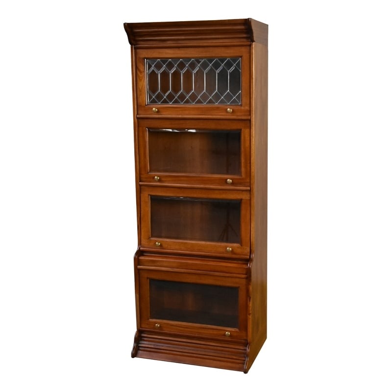 Crafters and Weavers Legacy 4 Stack Barrister Bookcase - Light Brown Walnut