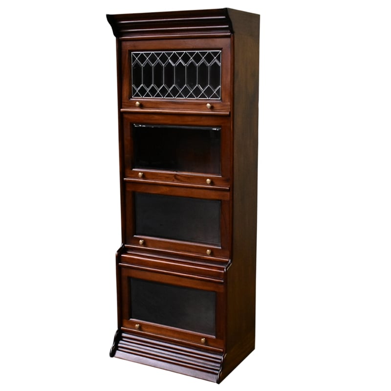 Crafters and Weavers Legacy 4 Stack Barrister Bookcase - Brown Walnut