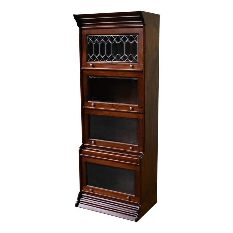 Crafters and Weavers Legacy 4 Stack Barrister Bookcase - Brown Walnut