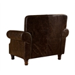 Crafters and Weavers English Rolled Arm Chair in Dark Brown Leather