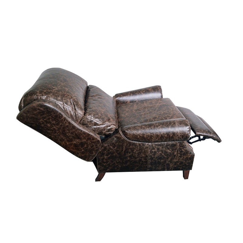 Crafters and Weavers English Rolled Arm Chair in Dark Brown Leather