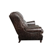 Crafters and Weavers English Rolled Arm Chair in Dark Brown Leather