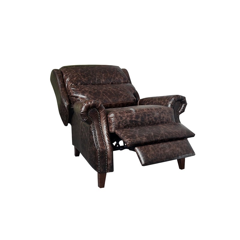 Crafters and Weavers English Rolled Arm Chair in Dark Brown Leather