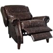 Crafters and Weavers English Rolled Arm Chair in Dark Brown Leather
