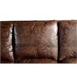 Crafters and Weavers English Rolled Arm Sofa in Dark Brown Leather
