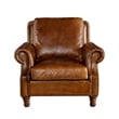 Crafters and Weavers English Rolled Arm Chair in Light Brown Leather