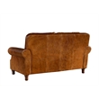 Crafters and Weavers English Rolled Arm Love Seat in Light Brown Leather