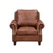 Crafters and Weavers English Rolled Arm Chair in Bark Brown Leather
