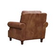 Crafters and Weavers English Rolled Arm Chair in Bark Brown Leather