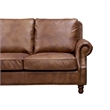 Crafters and Weavers English Rolled Arm Sofa in Bark Brown Leather