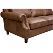 Crafters and Weavers English Rolled Arm Sofa in Bark Brown Leather