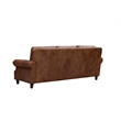 Crafters and Weavers English Rolled Arm Sofa in Bark Brown Leather