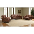 Crafters and Weavers English Rolled Arm Sofa in Bark Brown Leather