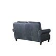 Crafters and Weavers English Rolled Arm Love Seat in Slate Leather