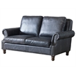 Crafters and Weavers English Rolled Arm Love Seat in Slate Leather