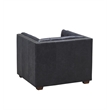 Crafters and Weavers Tuxedo Leather Arm Chair in Slate
