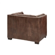 Crafters and Weavers Tuxedo Leather Arm Chair in Bark Brown
