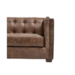 Crafters and Weavers Tuxedo Leather Sofa in Bark Brown