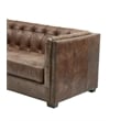 Crafters and Weavers Tuxedo Leather Sofa in Bark Brown