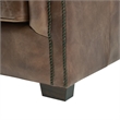 Crafters and Weavers Tuxedo Leather Sofa in Bark Brown