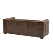 Crafters and Weavers Tuxedo Leather Sofa in Bark Brown