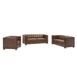 Crafters and Weavers Tuxedo Leather Sofa in Bark Brown