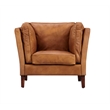 Crafters and Weavers Kenmore Leather Arm Chair in Light Brown
