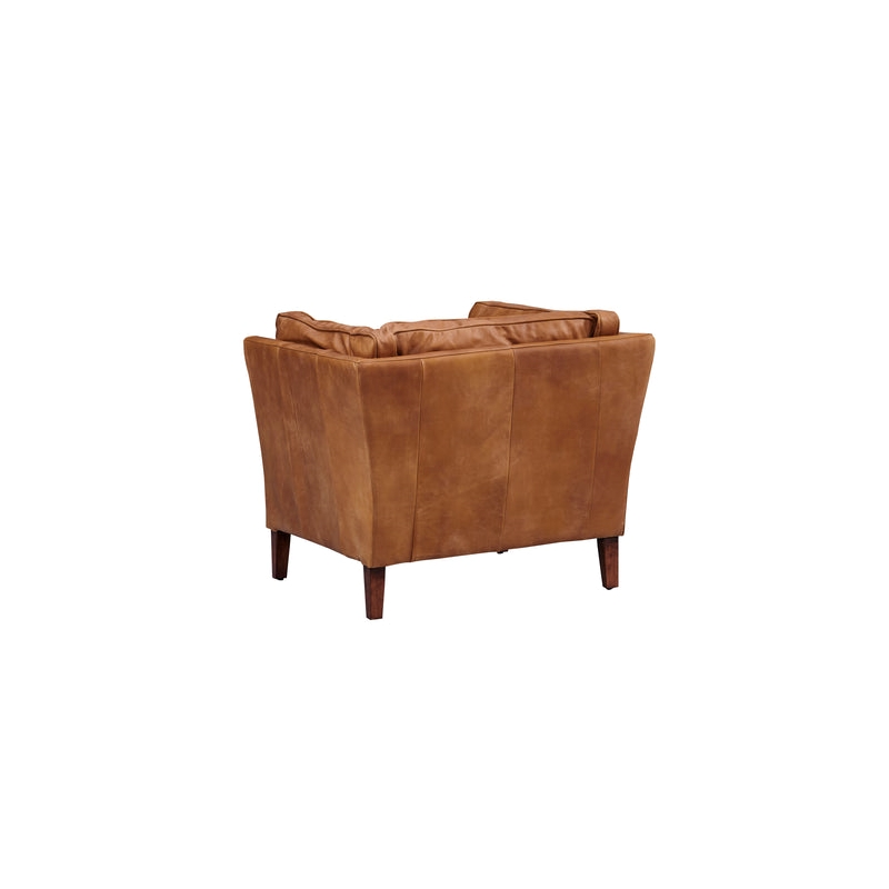 Crafters and Weavers Kenmore Leather Arm Chair in Light Brown