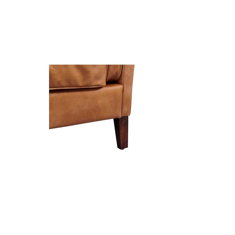 Crafters and Weavers Kenmore Leather Arm Chair in Light Brown
