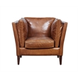 Crafters and Weavers Kenmore Leather Arm Chair in Light Brown